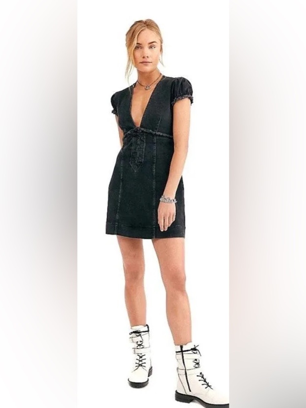 NWT/NWOT! FP Free People Something Sweet Denim Mini Dress Sz 0/2/12